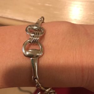Silver horse-bit bracelet